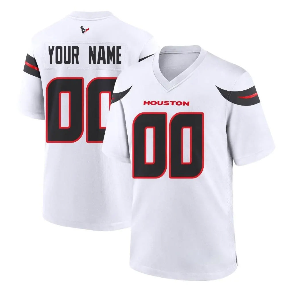 Parkc Custom H.Texans White Home Game Any Name & Numbers Stitched Jerseys