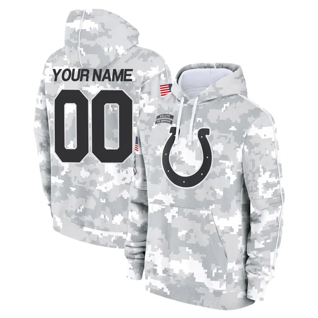 Parkc Custom IN.Colts Arctic Camo Salute to Service Hoodies Limited Game Any Name & Numbers Stitched Jerseys