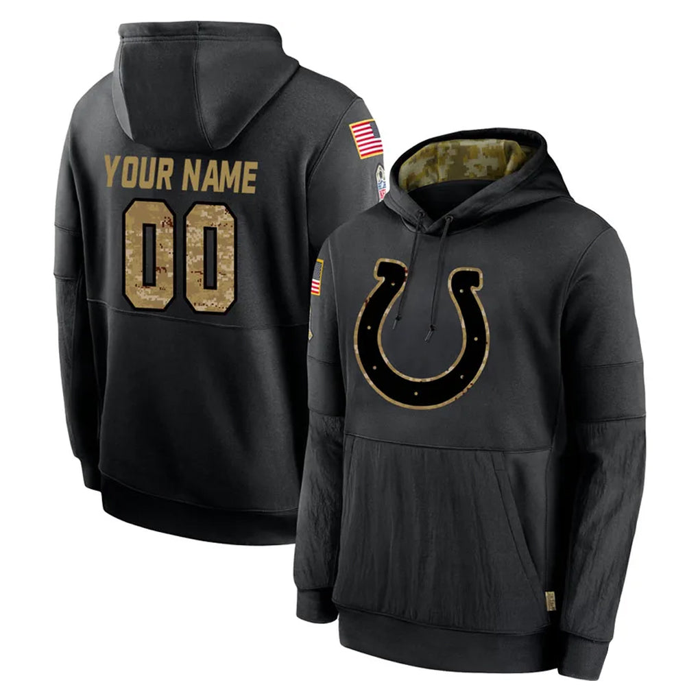 Parkc Custom IN.Colts Black Salute to Service Hoodies Limited Game Any Name & Numbers Stitched Jerseys