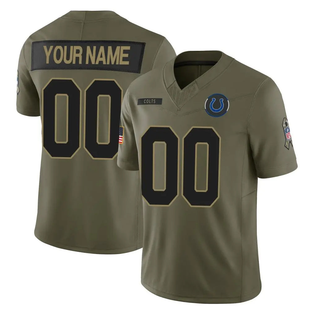 Parkc Custom IN.Colts Olive 2025 Salute To Service Limited Game Any Name & Numbers Stitched Jerseys