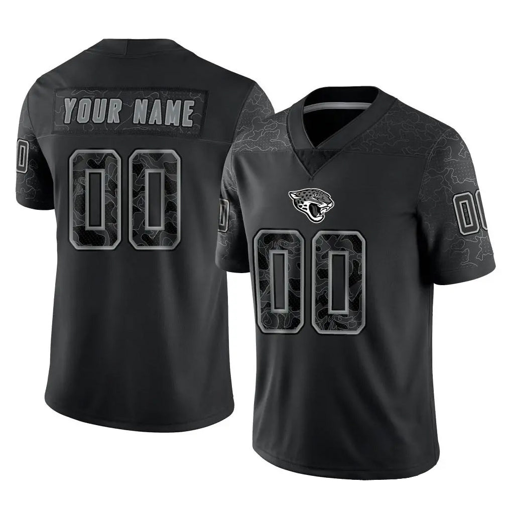 Parkc Custom J.Jaguars Black Reflective Limited Game Any Name & Numbers Stitched Jerseys