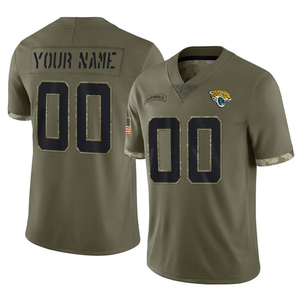 Parkc Custom J.Jaguars Olive Salute To Service Limited Any Name & Numbers Stitched Jerseys