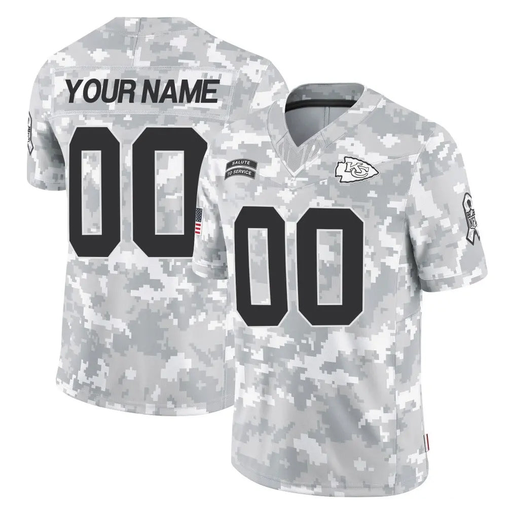 Parkc Custom KC.Chiefs Arctic Camo Salute To Service Limited Game Any Name & Numbers Stitched Jerseys