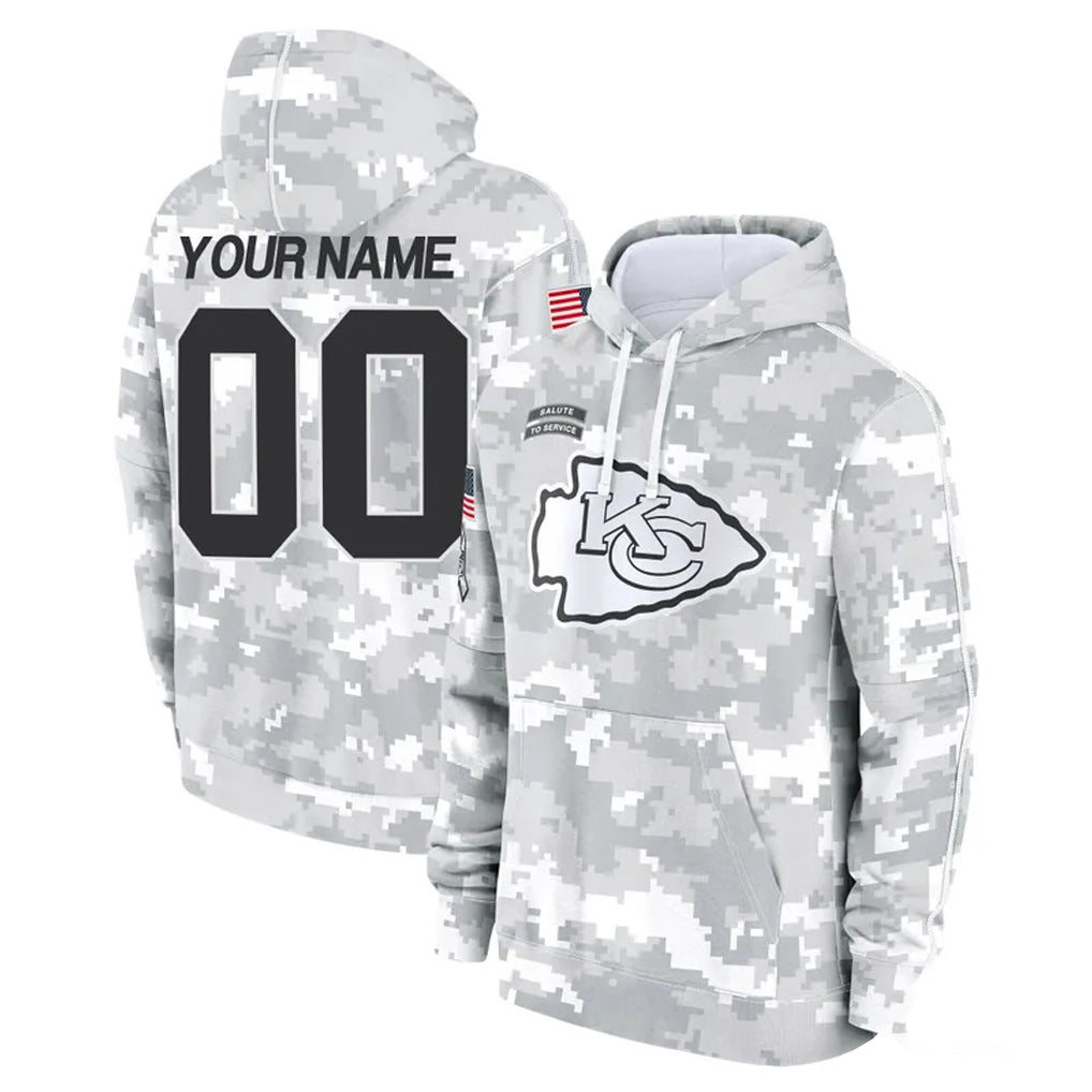 Parkc Custom KC.Chiefs Arctic Camo Salute to Service Hoodies Limited Game Any Name & Numbers Stitched Jerseys