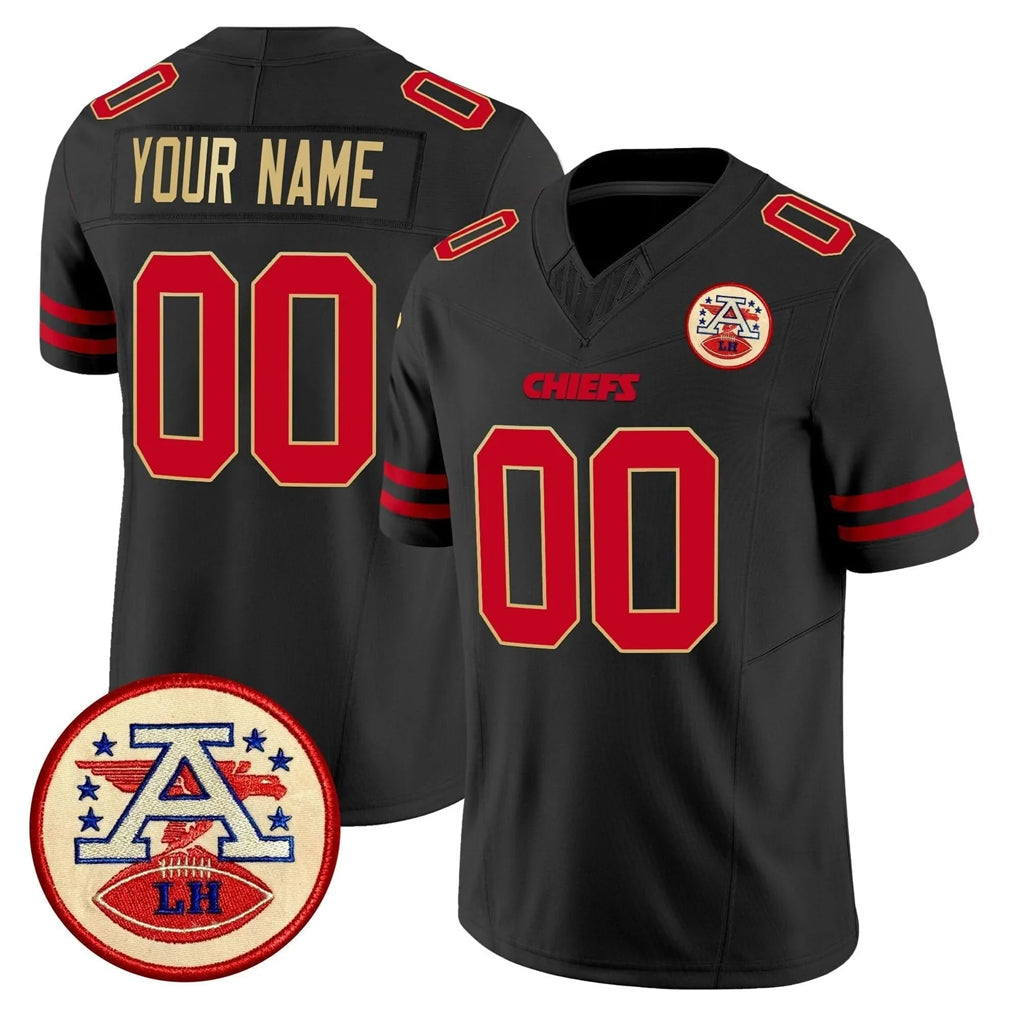 Parkc Custom KC.Chiefs Black Limited Vapor F.U.S.E. Home Game Any Name & Numbers Stitched Jerseys