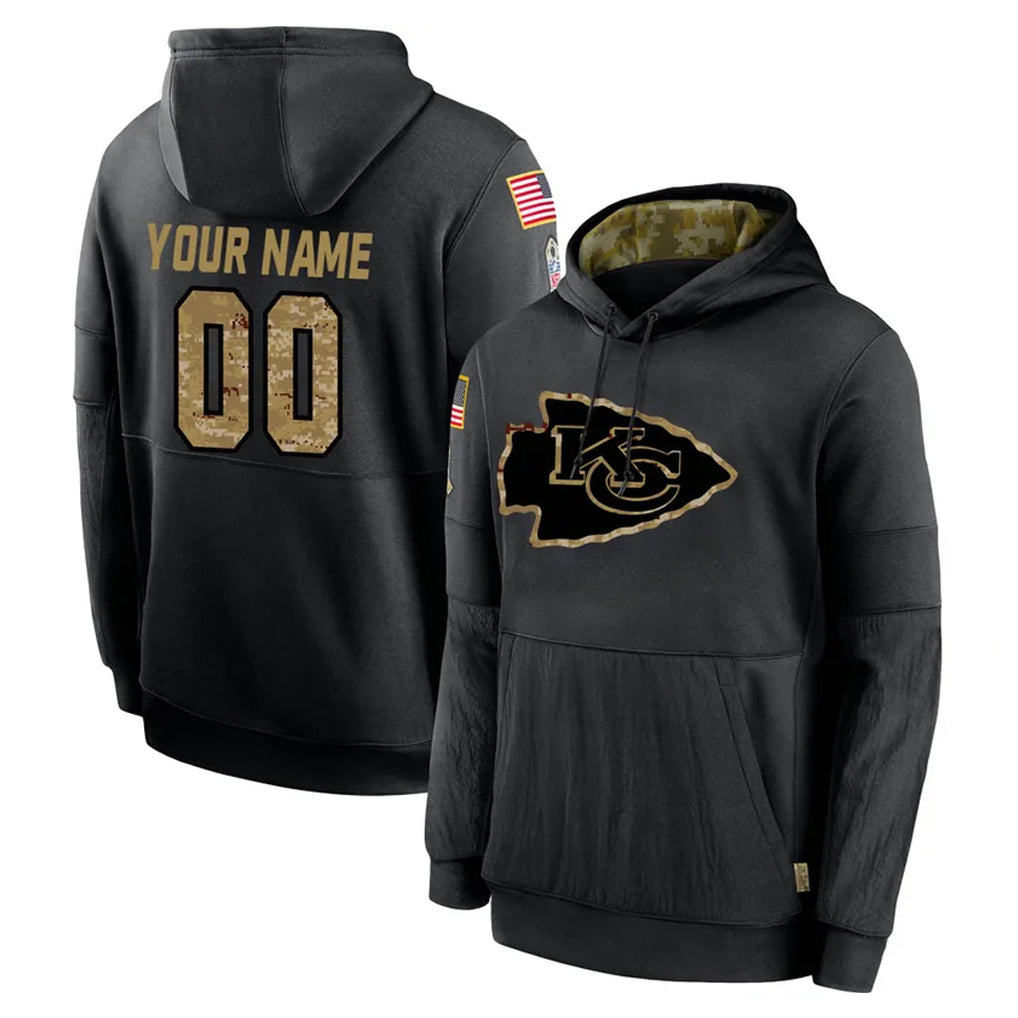 Parkc Custom KC.Chiefs Black Salute to Service Hoodies Limited Game Any Name & Numbers Stitched Jerseys