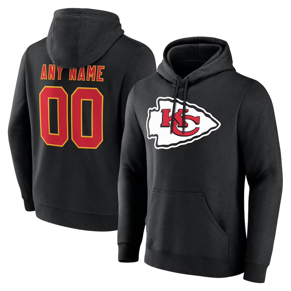 Parkc Custom KC.Chiefs Gray LoGo Pullover Hoodies Limited Any Name & Numbers Stitched Jerseys