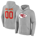 Parkc Custom KC.Chiefs Gray Pullover Hoodies Limited Any Name & Numbers Stitched Jerseys