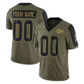 Parkc Custom KC.Chiefs Olive Salute To Service Limited Game Any Name & Numbers Stitched Jerseys