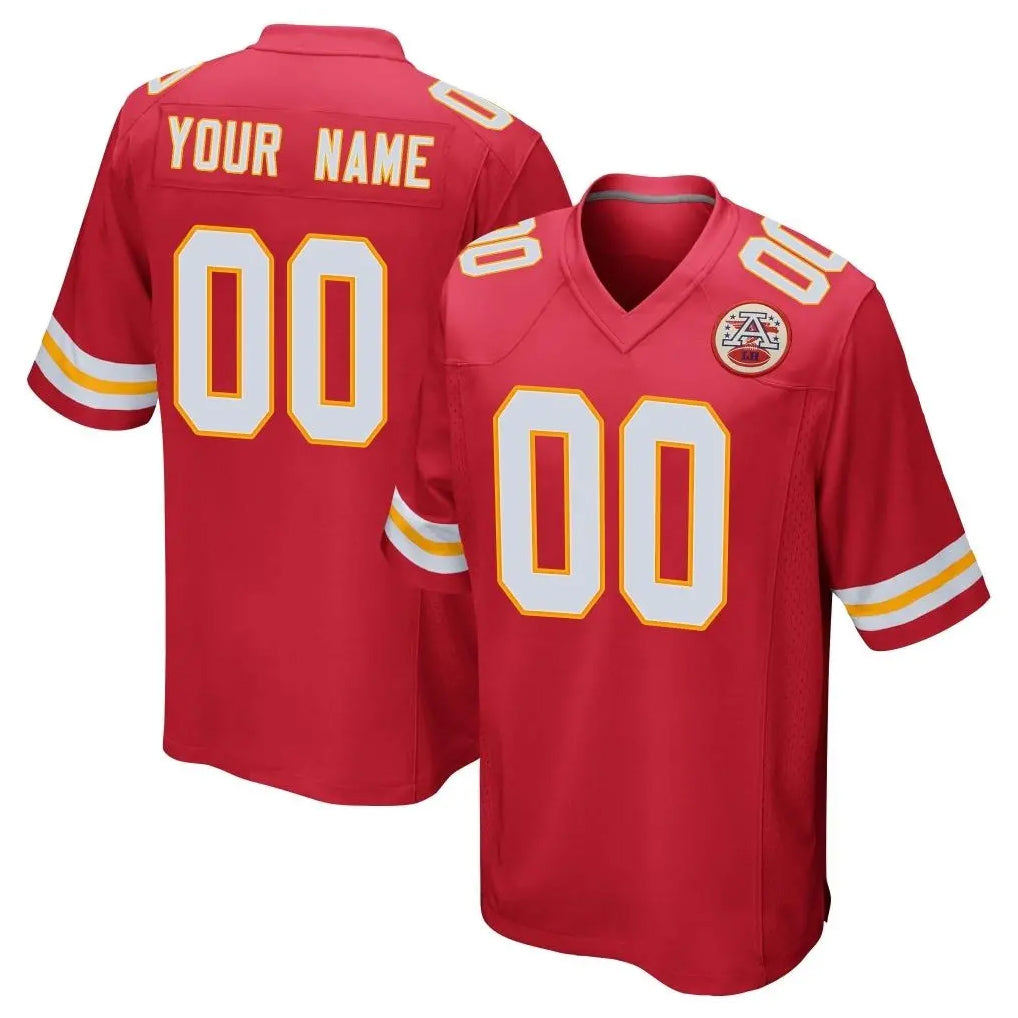 Parkc Custom KC.Chiefs Red Home Game Any Name & Numbers Stitched Jerseys