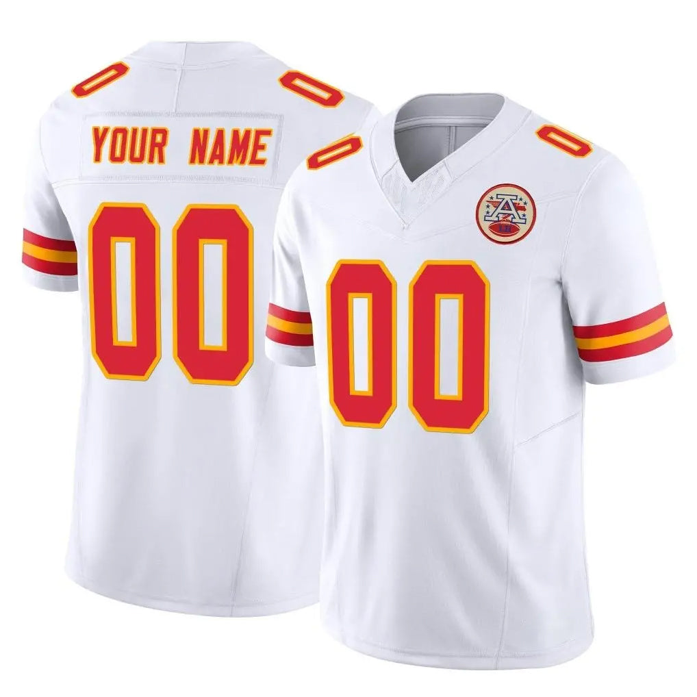 Parkc Custom KC.Chiefs White Limited Vapor F.U.S.E. Home Game Any Name & Numbers Stitched Jerseys