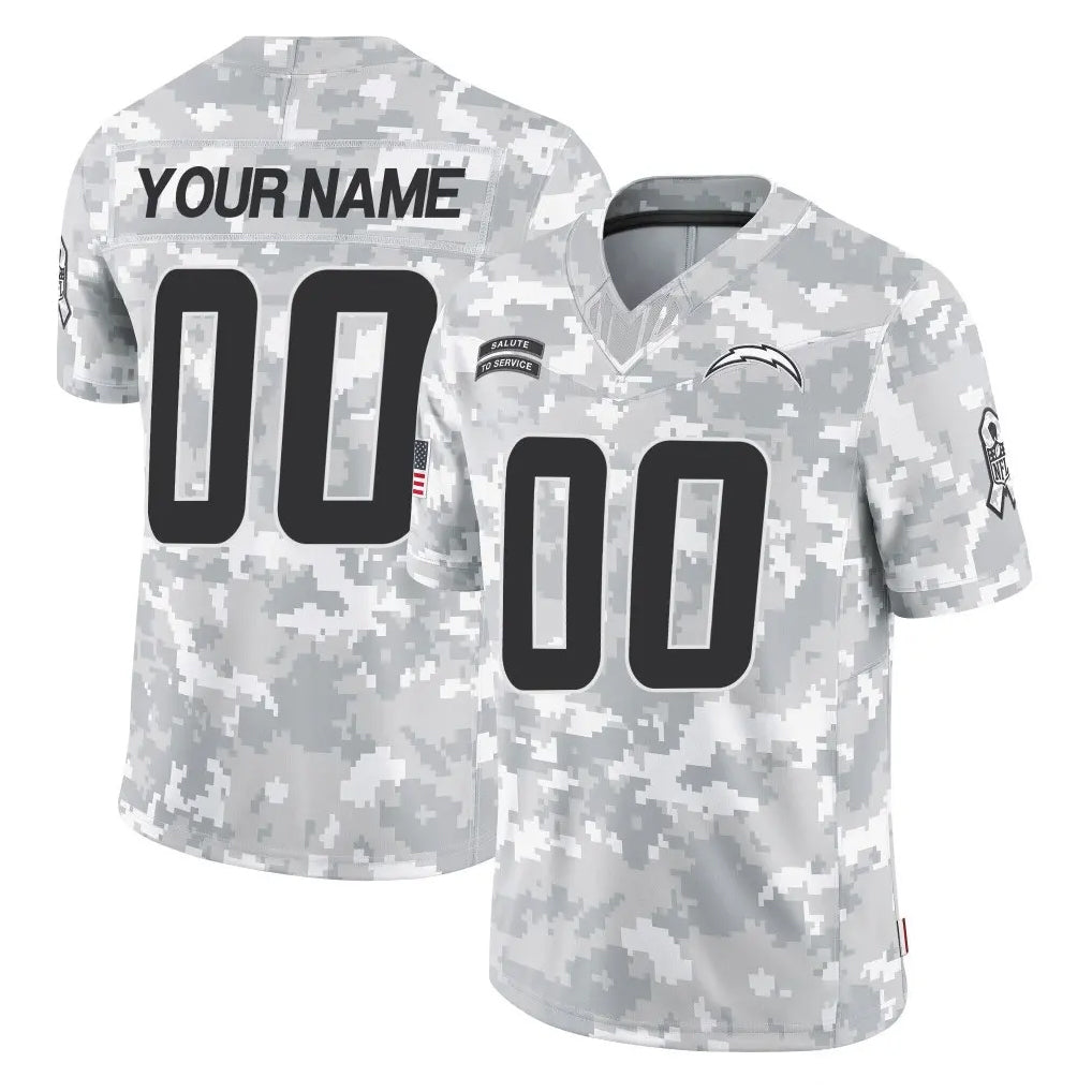 Parkc Custom LA.Chargers Arctic Camo Salute To Service Limited Game Any Name & Numbers Stitched Jerseys