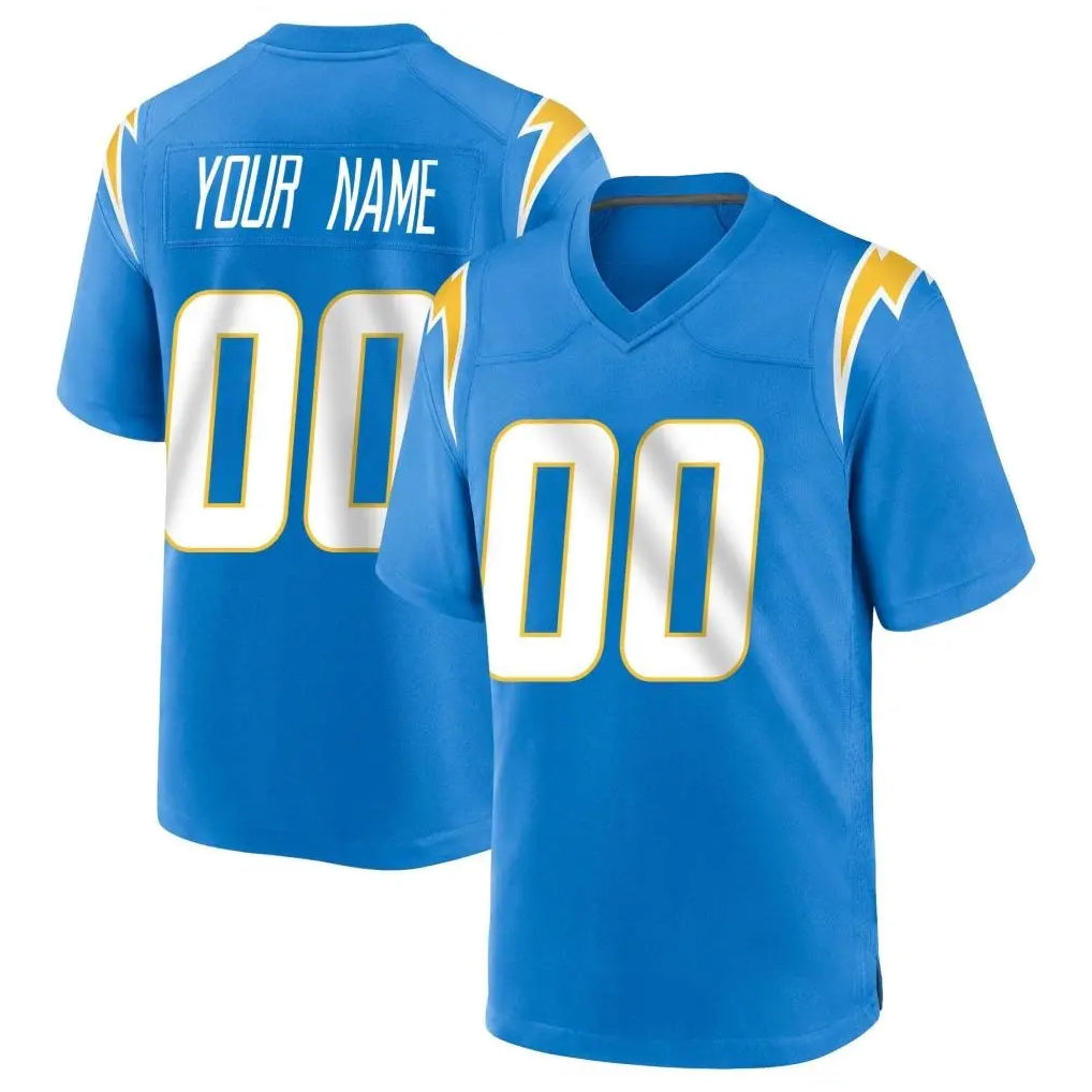 Parkc Custom LA.Chargers Blue Home Game Any Name & Numbers Stitched Jerseys