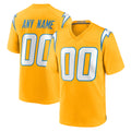 Parkc Custom LA.Chargers Gold Home Game Any Name & Numbers Stitched Jerseys