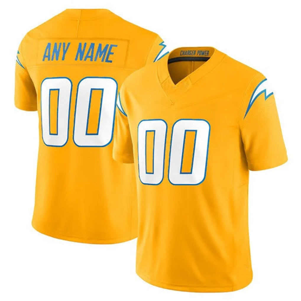 Parkc Custom LA.Chargers Gold Limited Vapor F.U.S.E. Home Game Any Name & Numbers Stitched Jerseys
