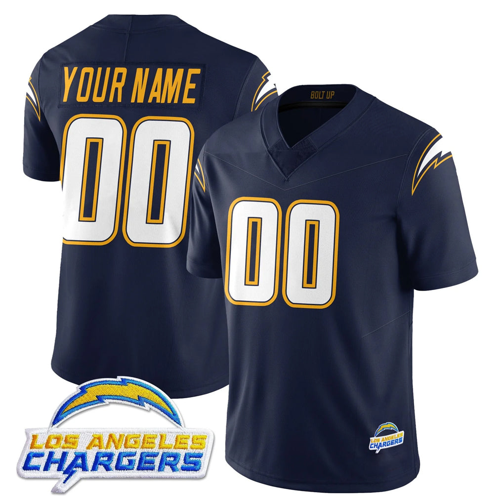Parkc Custom LA.Chargers Navy Elite Limited Home Game Any Name & Numbers Stitched Jerseys