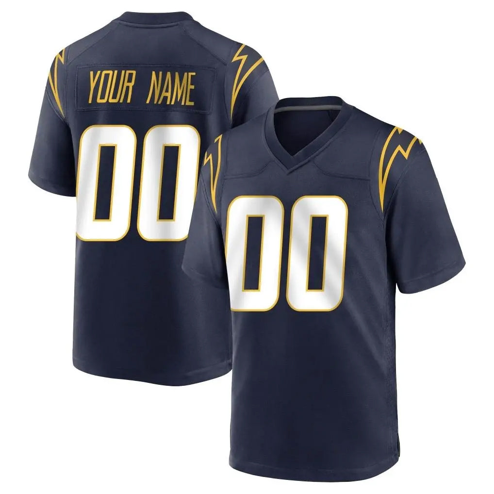 Parkc Custom LA.Chargers Navy Home Game Any Name & Numbers Stitched Jerseys