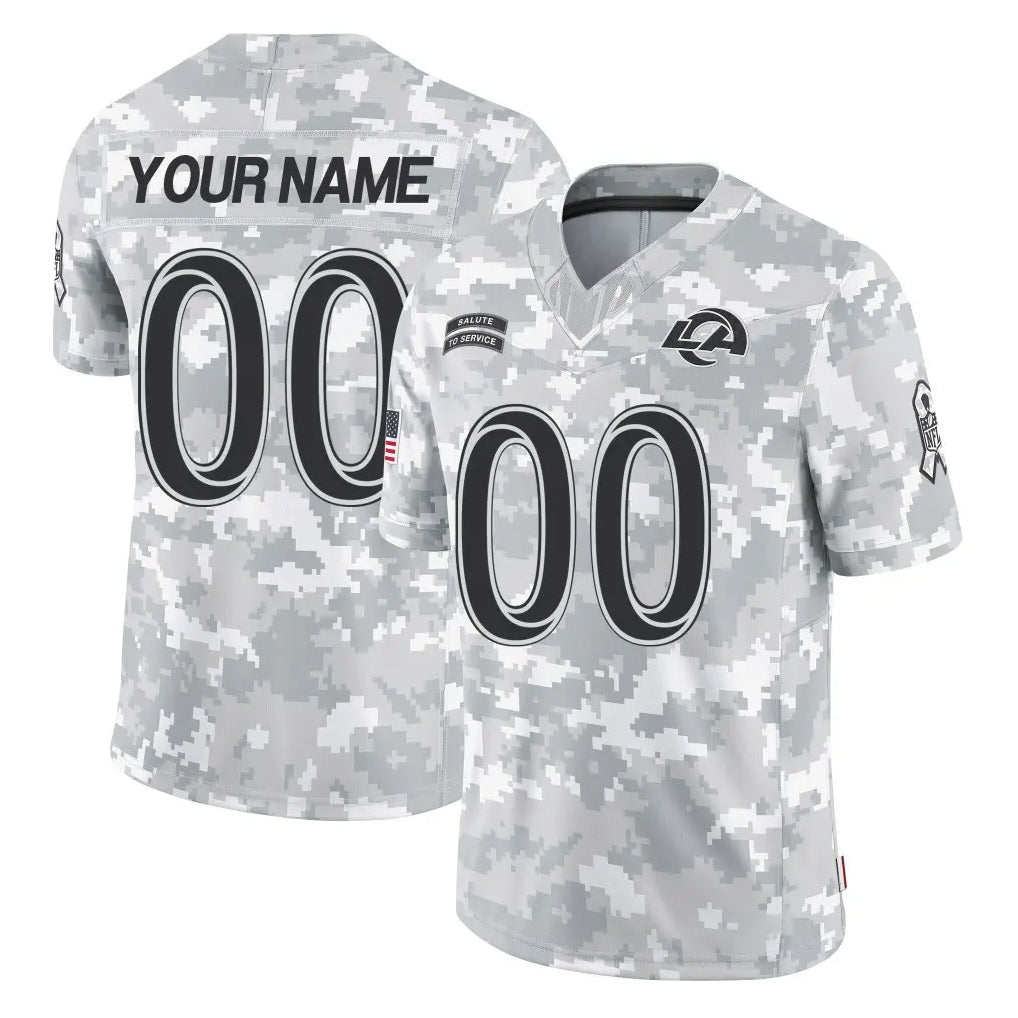 Parkc Custom LA.Rams Arctic Camo Salute To Service Limited Game Any Name & Numbers Stitched Jerseys