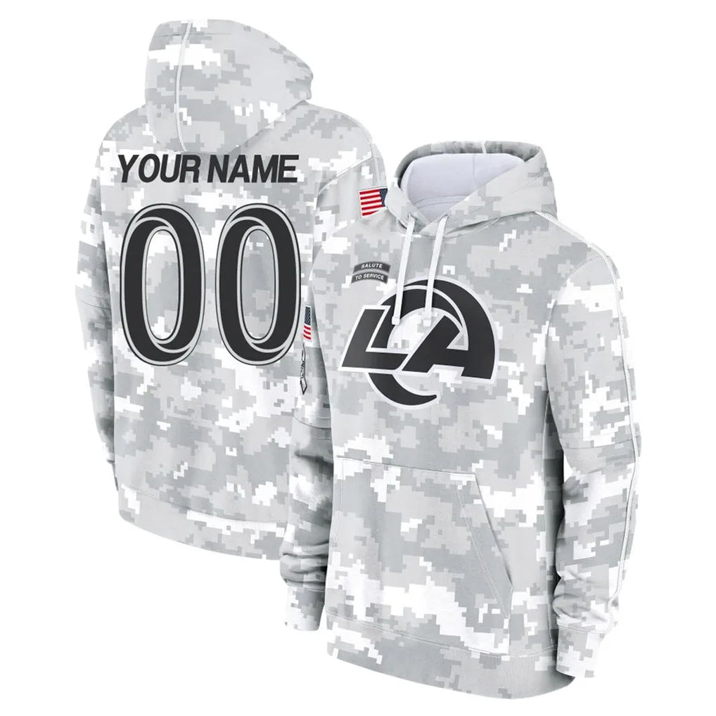 Parkc Custom LA.Rams Arctic Camo Salute to Service Hoodies Limited Game Any Name & Numbers Stitched Jerseys