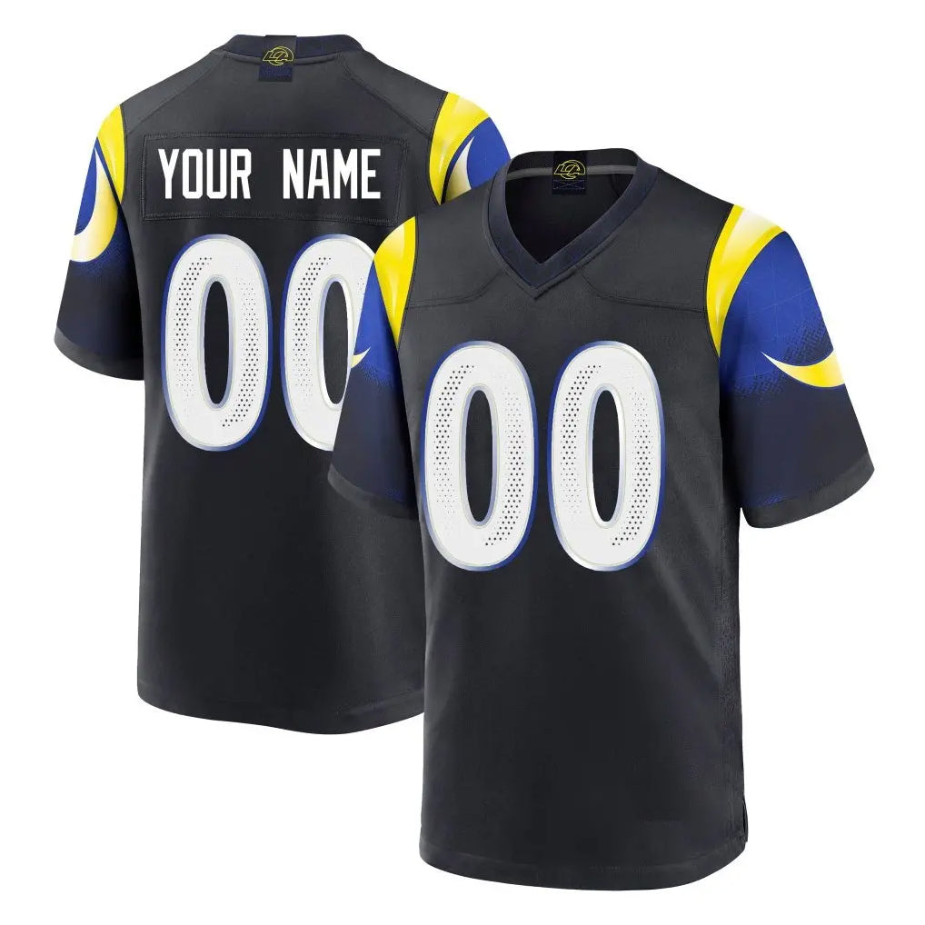 Parkc Custom LA.Rams Black Midnight Rivalries Collection Home Game Any Name & Numbers Stitched Jerseys
