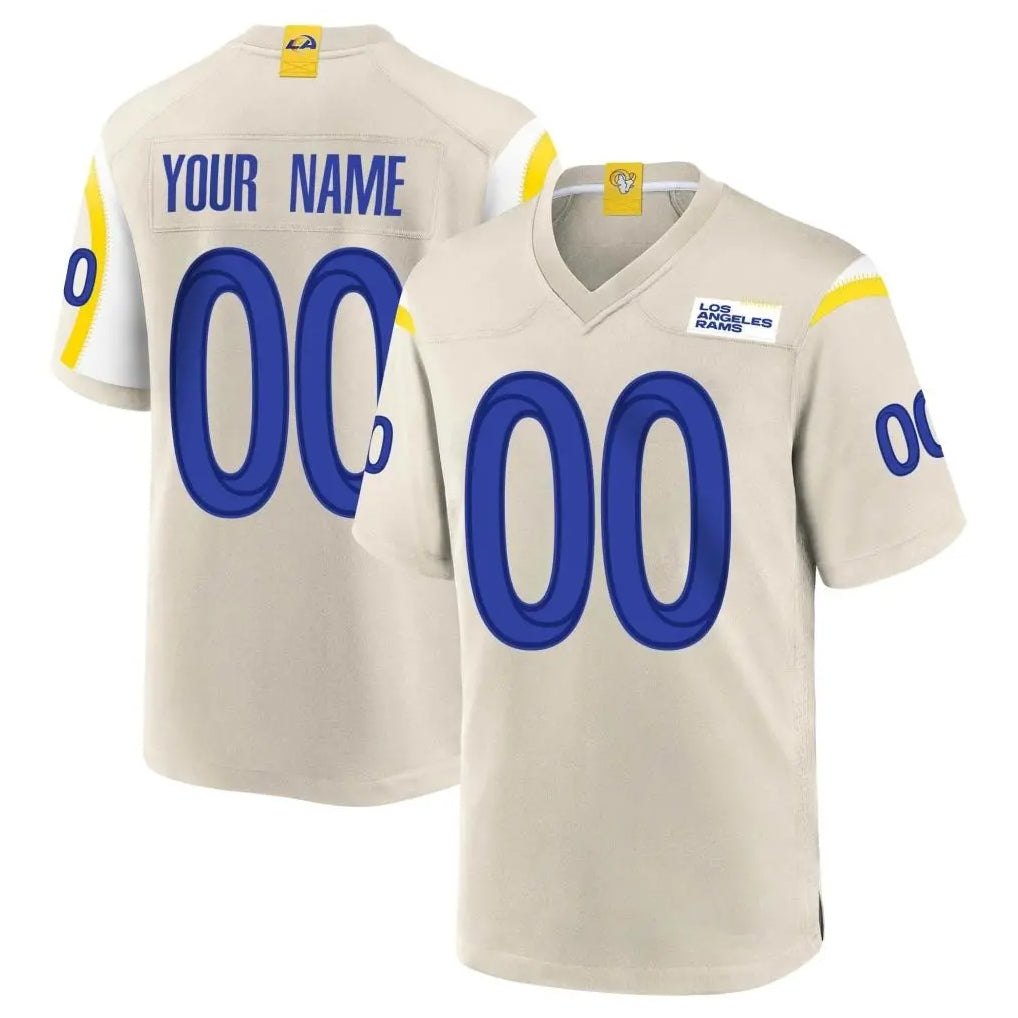 Parkc Custom LA.Rams Bone Home Game Any Name & Numbers Stitched Jerseys