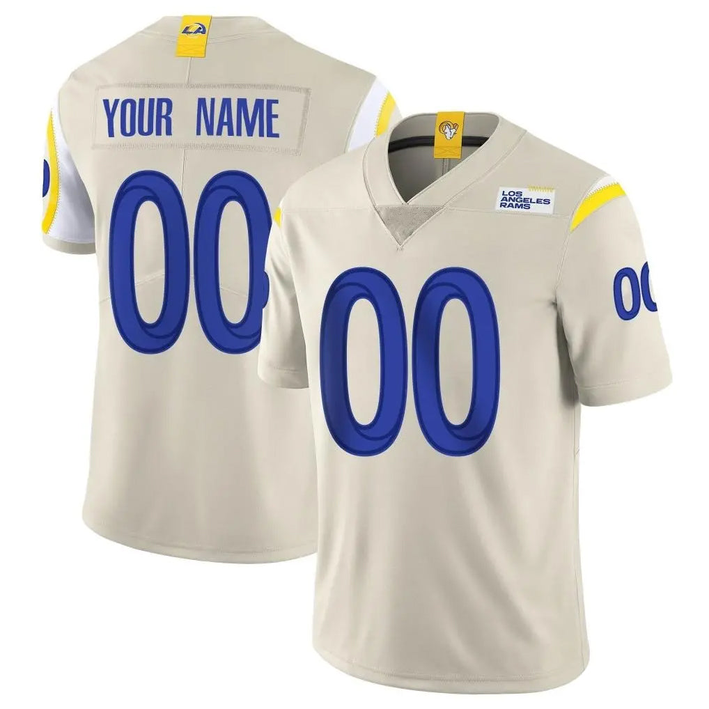 Parkc Custom LA.Rams Bone Limited Vapor Home Game Any Name & Numbers Stitched Jerseys