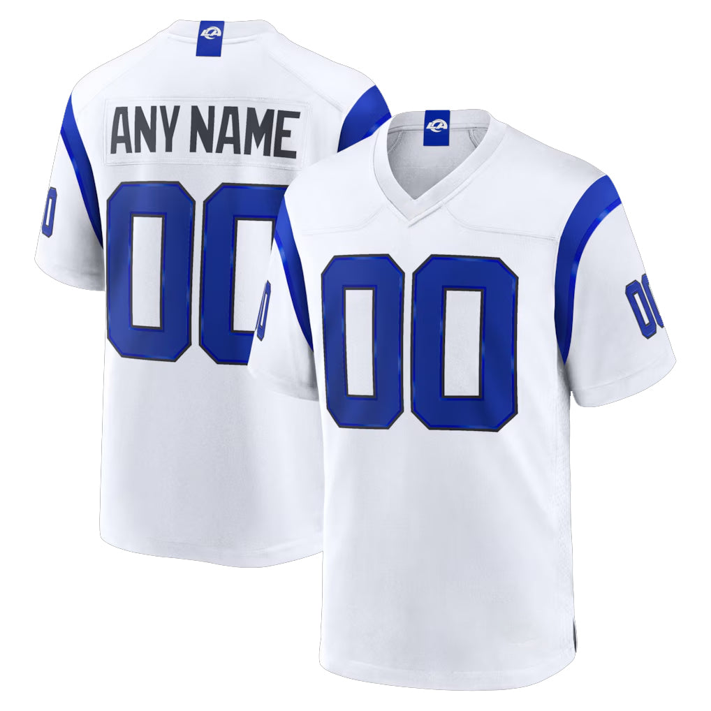 Parkc Custom LA.Rams Fearsome White Home Game Any Name & Numbers Stitched Jerseys