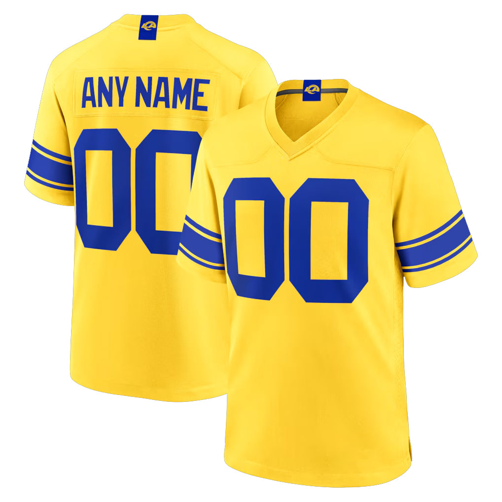 Parkc Custom LA.Rams Gold Classic Sol Home Game Any Name & Numbers Stitched Jerseys