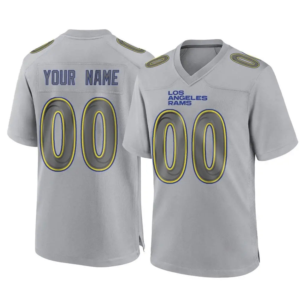 Parkc Custom LA.Rams Gray Atmosphere Fashion Home Game Any Name & Numbers Stitched Jerseys