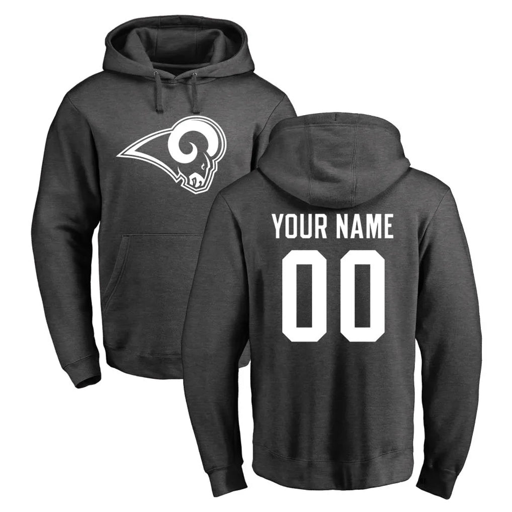 Parkc Custom LA.Rams Gray Pullover Hoodie Limited Game Any Name & Numbers Stitched Jerseys