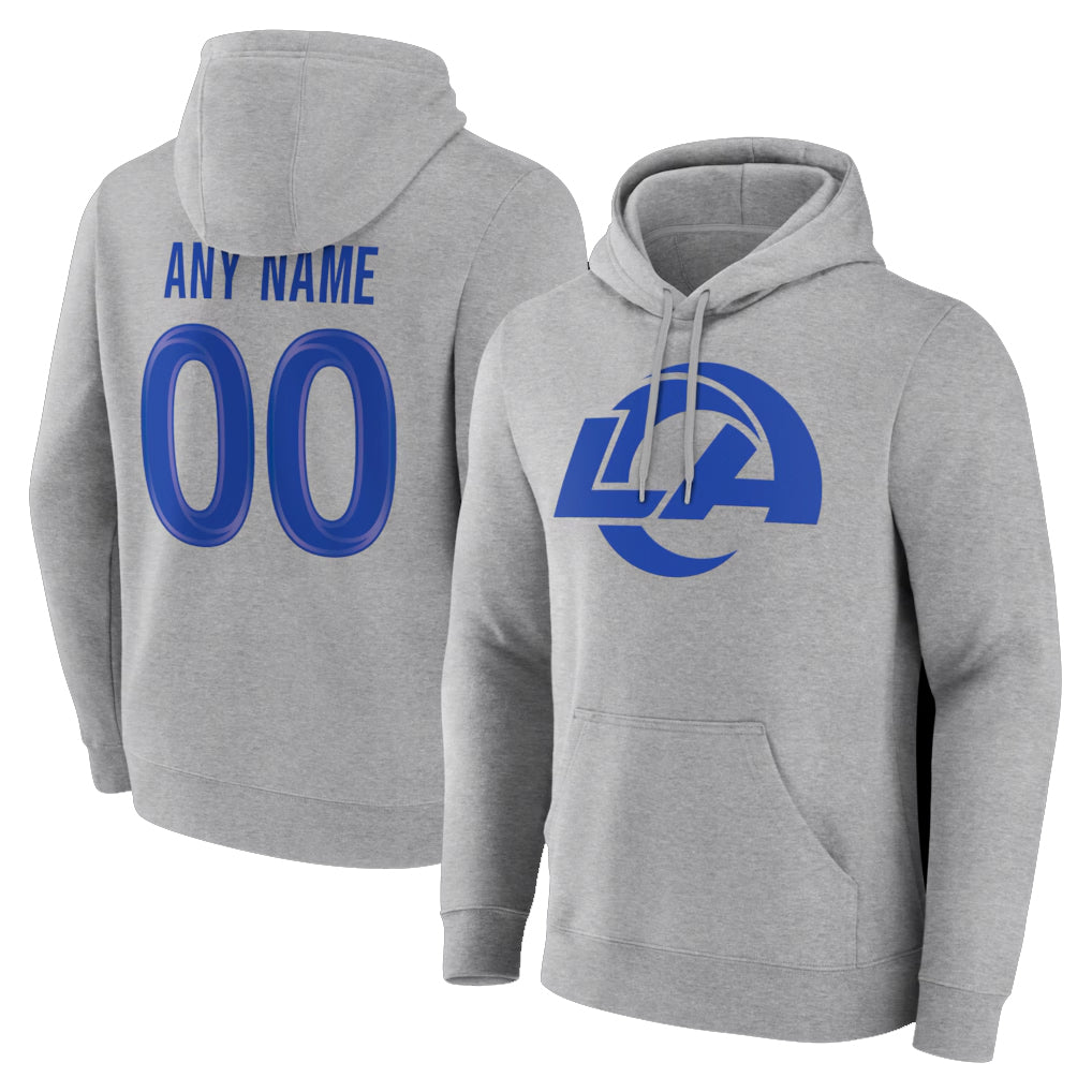 Parkc Custom LA.Rams Light Gray Pullover Hoodie Limited Game Any Name & Numbers Stitched Jerseys