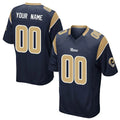 Parkc Custom LA.Rams Navy Home Game Any Name & Numbers Stitched Jerseys