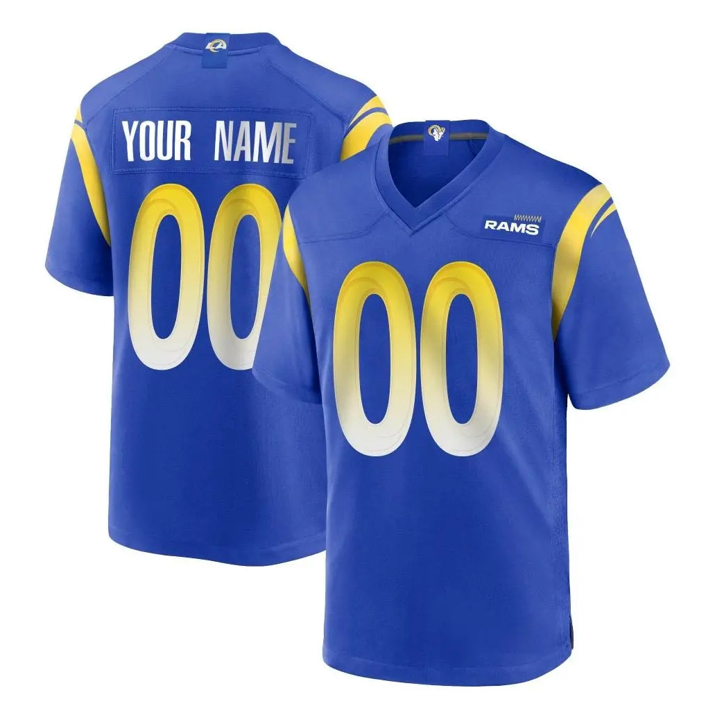 Parkc Custom LA.Rams Royal Home Game Any Name & Numbers Stitched Jerseys