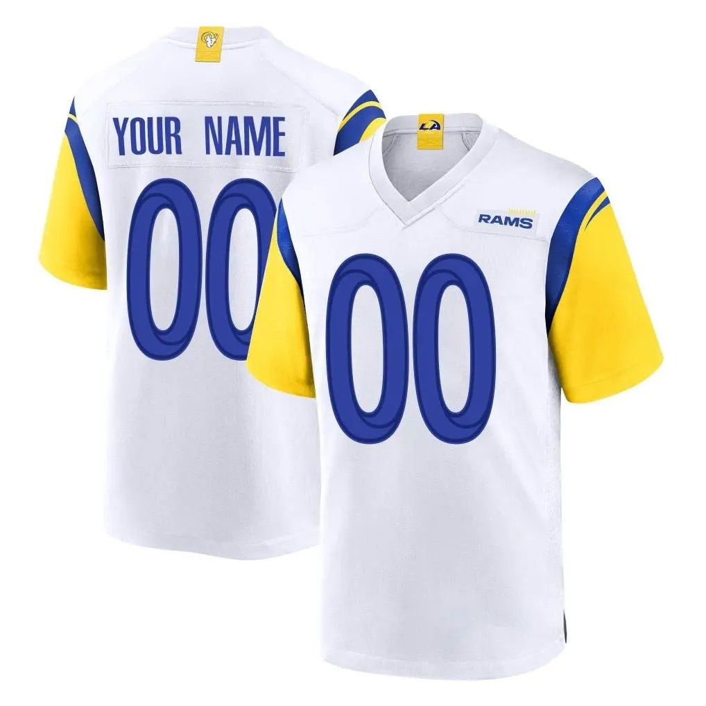 Parkc Custom LA.Rams White Home Game Any Name & Numbers Stitched Jerseys