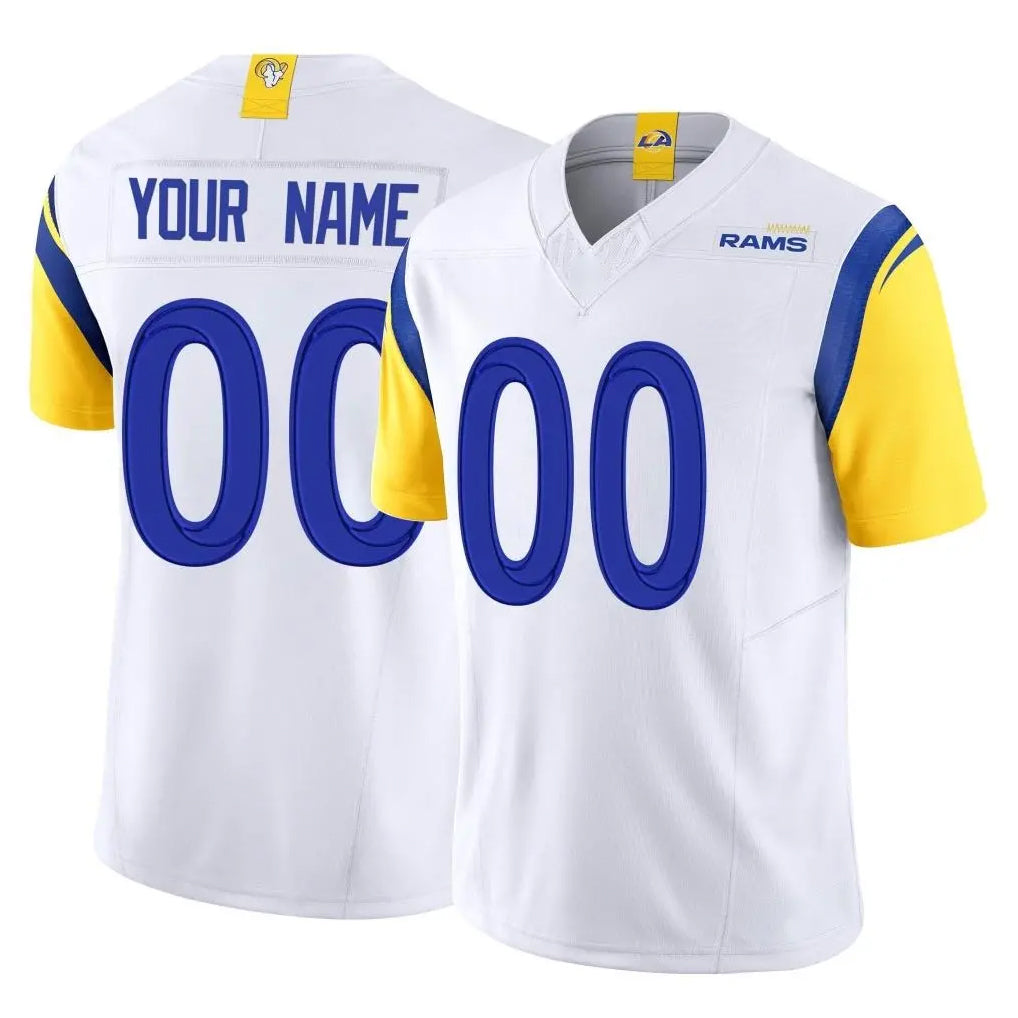 Parkc Custom LA.Rams White Limited Vapor F.U.S.E. Home Game Any Name & Numbers Stitched Jerseys