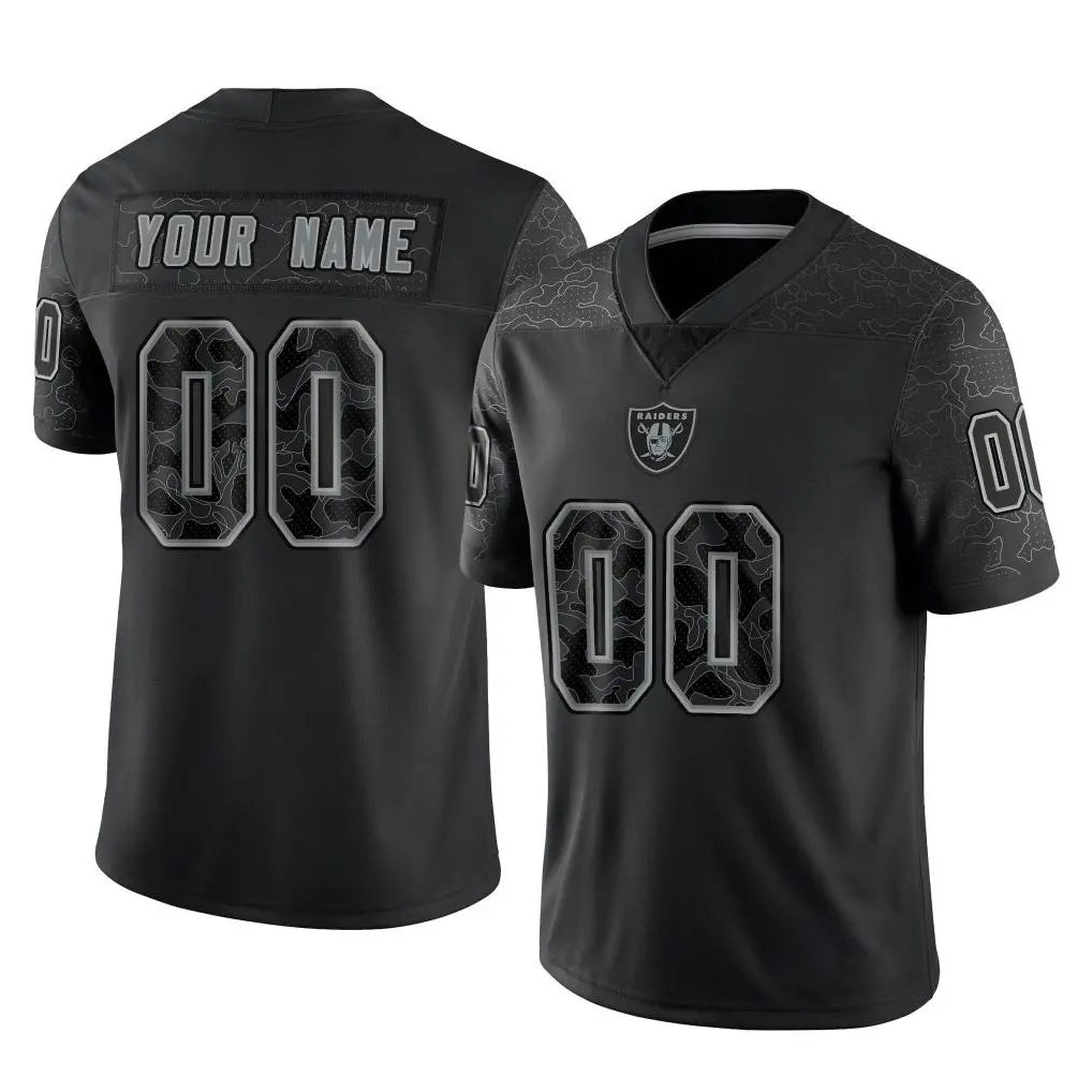 Parkc Custom LV.Raiders Black Reflective Limited Game Any Name & Numbers Stitched Jerseys