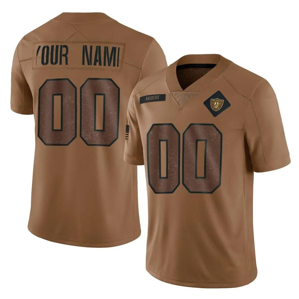 Parkc Custom LV.Raiders Brown Salute To Service Limited Any Name & Numbers Stitched Jerseys