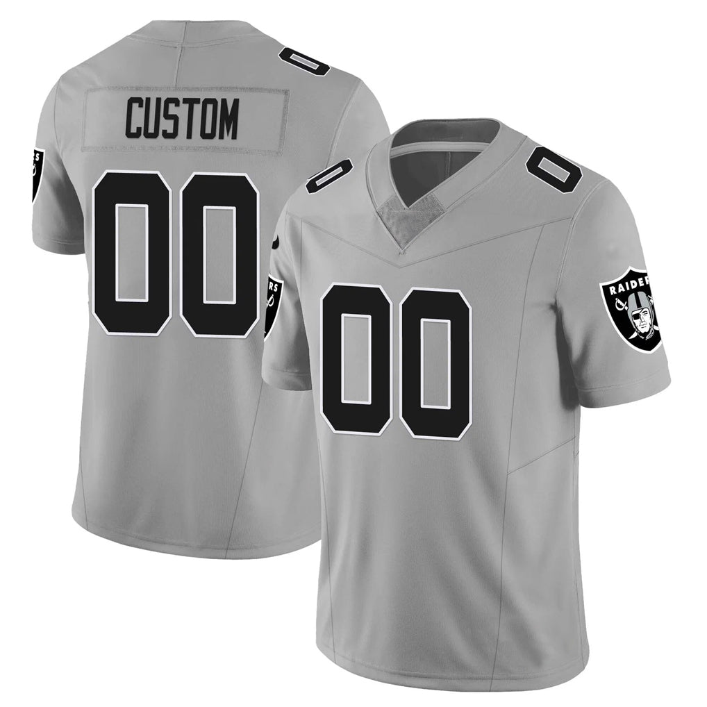 Parkc Custom LV.Raiders Gray Limited Vapor F.U.S.E. Home Game Stitched Jerseys