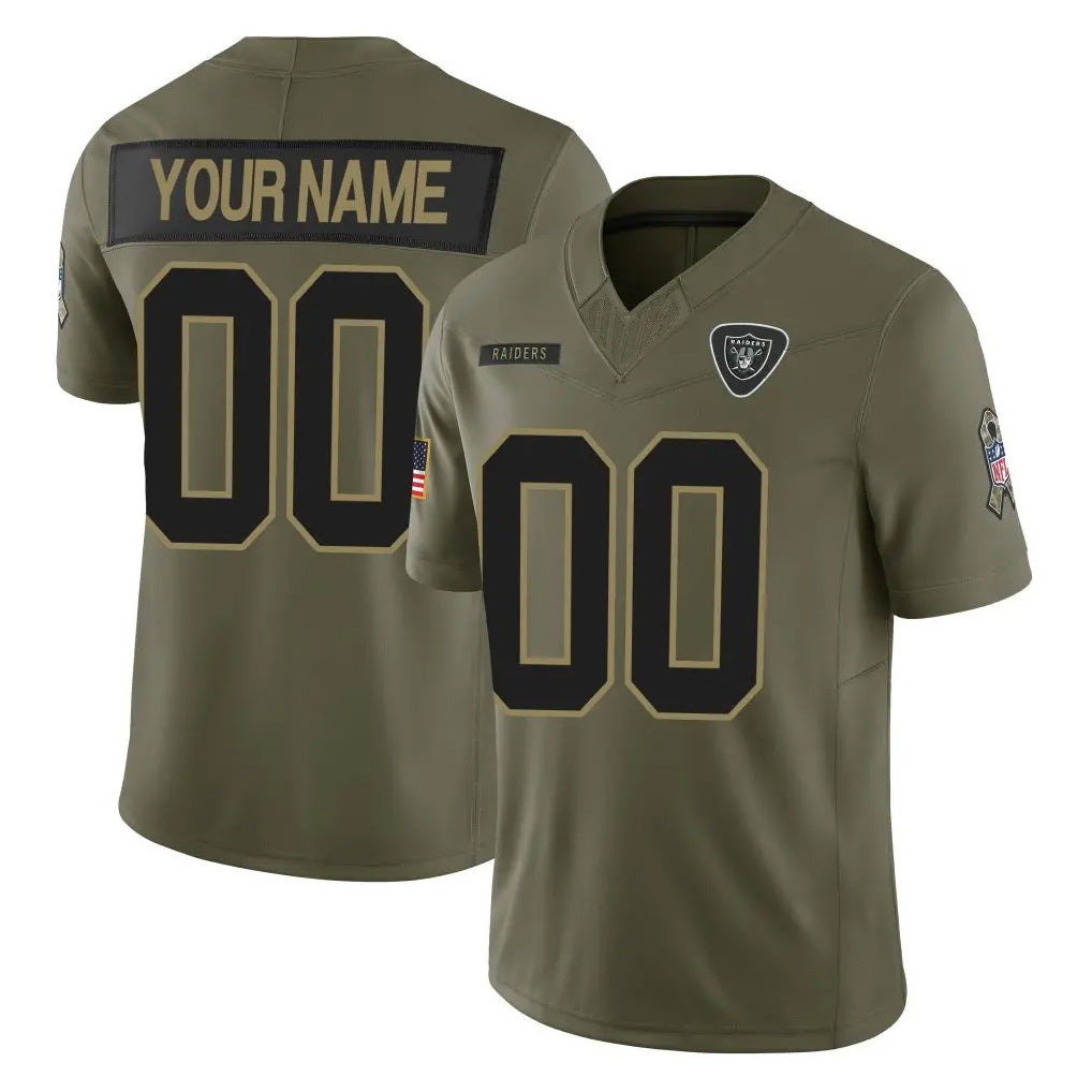 Parkc Custom LV.Raiders Olive 2025 Salute To Service Limited Game Any Name & Numbers Stitched Jerseys