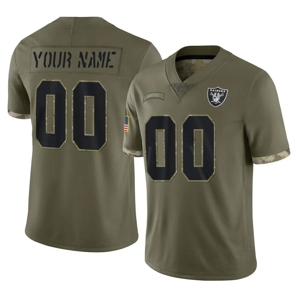 Parkc Custom LV.Raiders Olive Salute To Service Limited Any Name & Numbers Stitched Jerseys