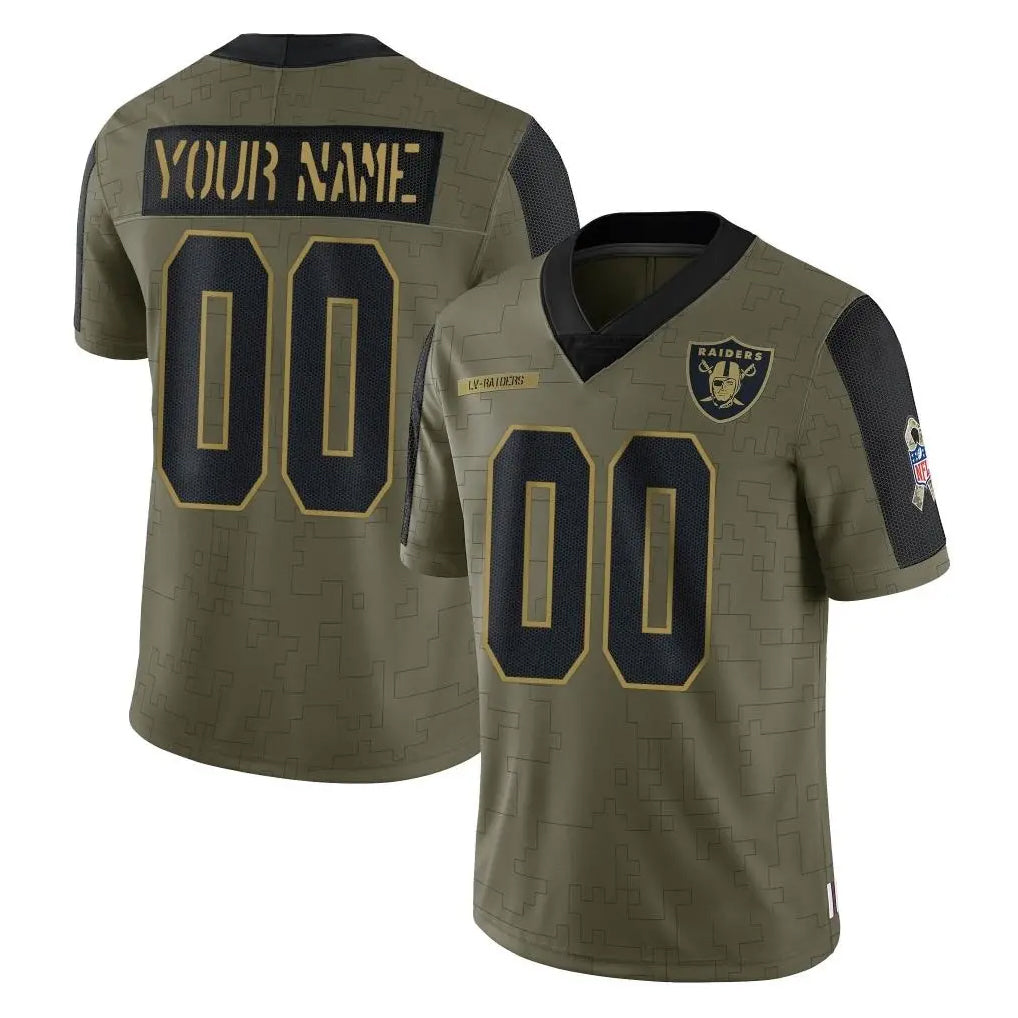 Parkc Custom LV.Raiders Olive Salute To Service Limited Game Any Name & Numbers Stitched Jerseys
