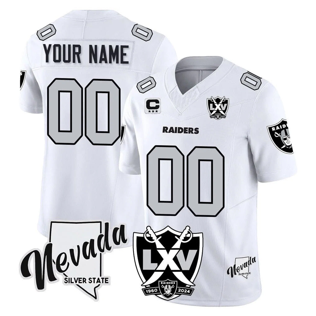 Parkc Custom LV.Raiders White 2026 Vapor Limited 65th Anniversary Home Game Any Name & Numbers Stitched Jerseys