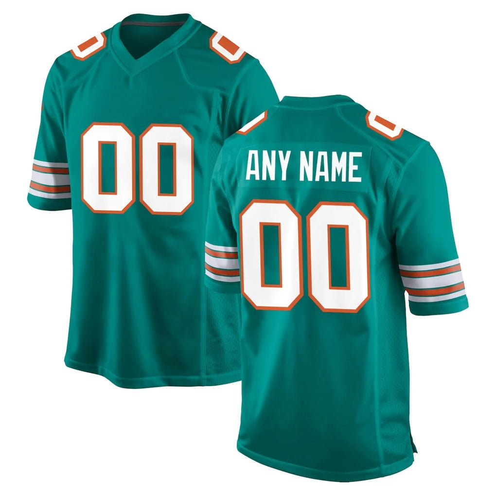 Parkc Custom M.Dolphins Aqua Alternate Home Game Any Name & Numbers Stitched Jerseys