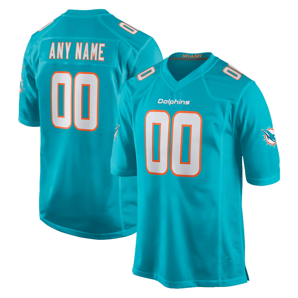 Parkc Custom M.Dolphins Aqua Home Game Any Name & Numbers Stitched Jerseys