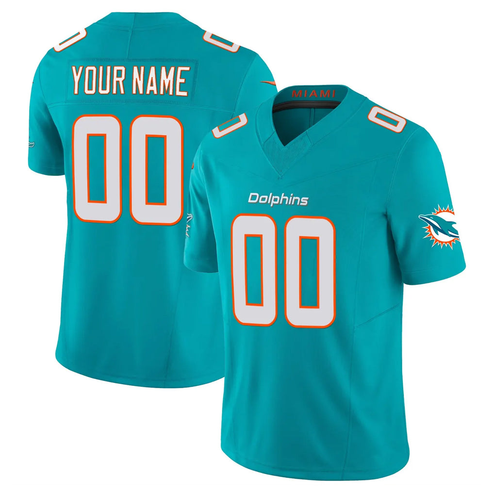 Parkc Custom M.Dolphins Aqua Limited Vapor F.U.S.E. Home Game Any Name & Numbers Stitched Jerseys