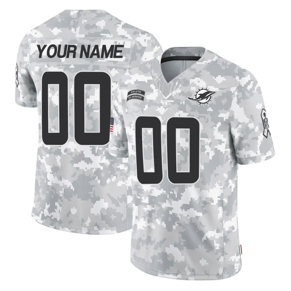 Parkc Custom M.Dolphins Arctic Camo Salute To Service Limited Game Any Name & Numbers Stitched Jerseys