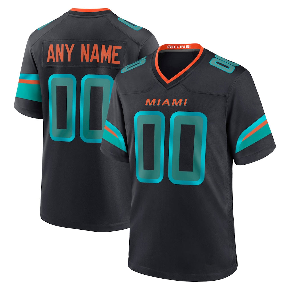 Parkc Custom M.Dolphins Black Pitch Rivalries Collection Home Game Any Name & Numbers Stitched Jerseys