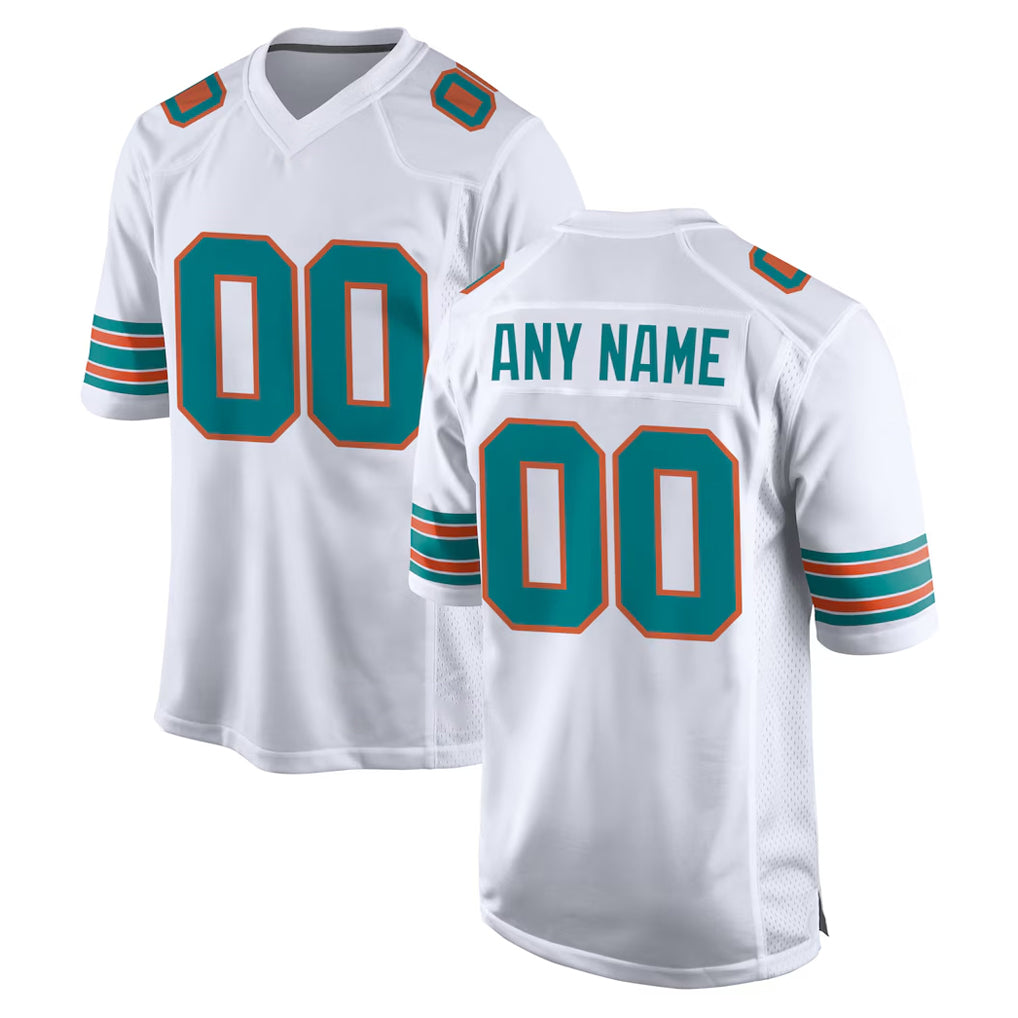 Parkc Custom M.Dolphins White Limited Home Game Any Name & Numbers Stitched Jerseys
