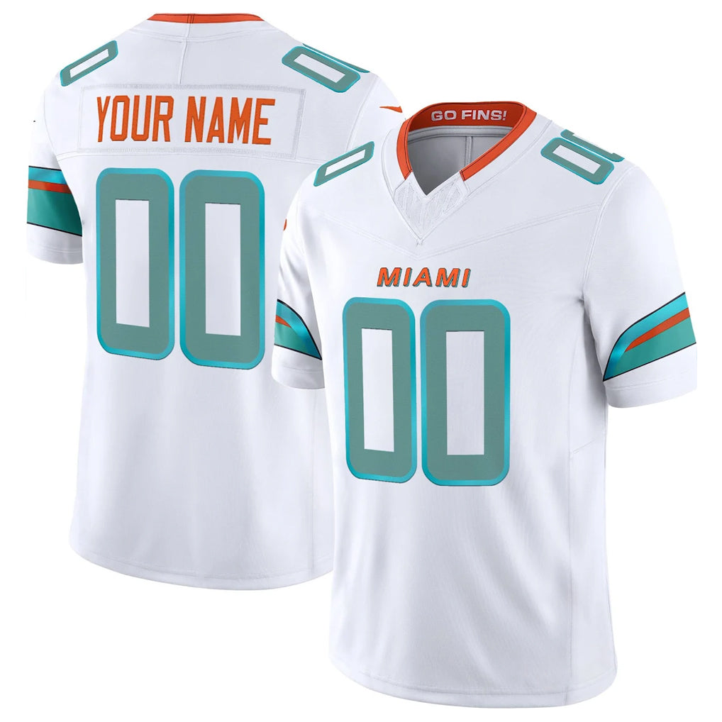 Parkc Custom M.Dolphins White Limited Vapor F.U.S.E. Home Game Any Name & Numbers Stitched Jerseys