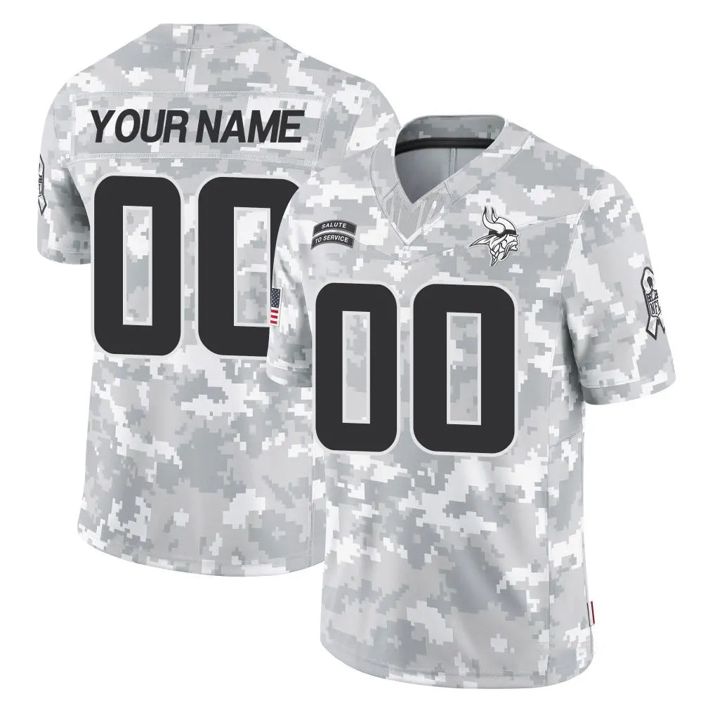 Parkc Custom M.Vikings Arctic Camo Salute To Service Limited Game Any Name & Numbers Stitched Jerseys